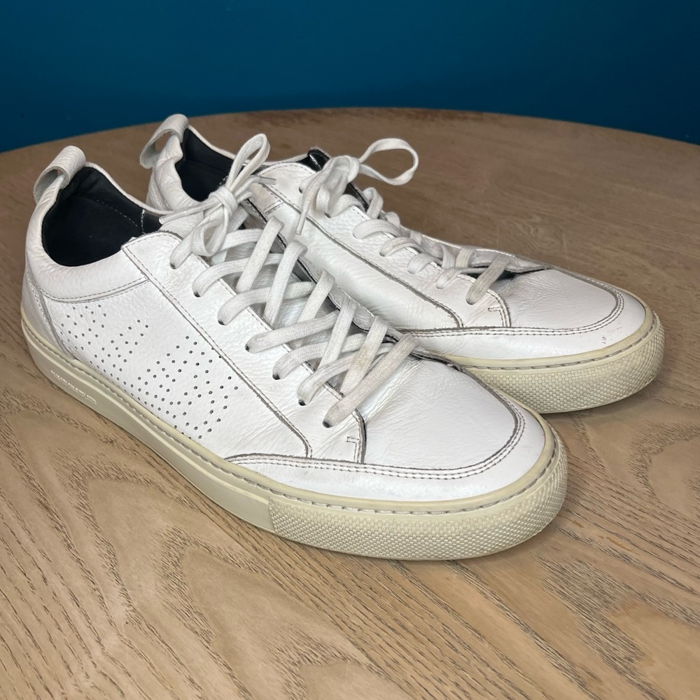 P448 White Leather Sneakers